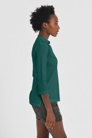 Banded Collar Polo Shirt - Lagoon - Polos