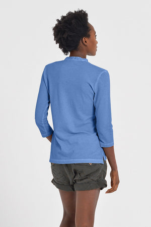 Banded Collar Polo Shirt - Oceano - Polos