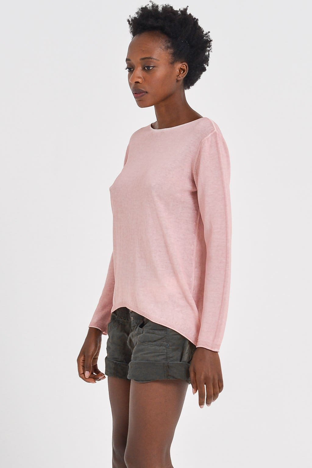 Boat Neck Cotton Sweater Bali Pink | Ploumanac'h