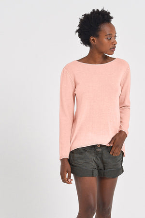 Boat Neck Cotton Sweater - Barbuda - Sweaters