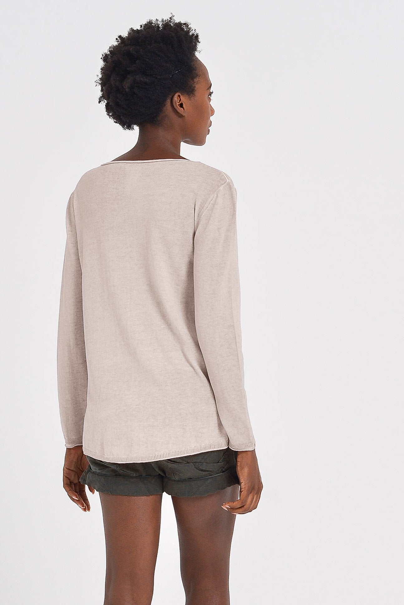 Boat Neck Cotton Sweater - Canapa - Sweaters