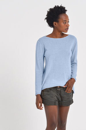 Boat Neck Cotton Sweater - Fiji - Sweaters