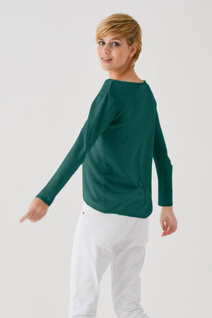 Boat Neck Cotton Sweater - Lagoon - Sweaters