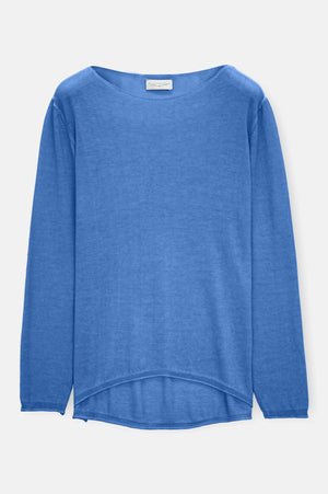 Boat Neck Cotton Sweater - Oceano - Sweaters
