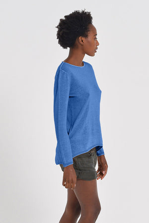 Boat Neck Cotton Sweater - Oceano - Sweaters