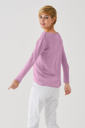 Boat Neck Cotton Sweater - Peonia - Sweaters