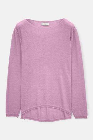 Boat Neck Cotton Sweater - Peonia - Sweaters
