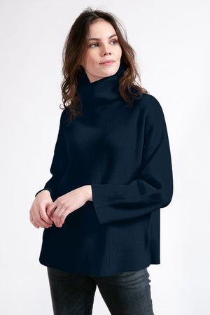 Brue - Slouchy Ribbed Turtleneck - Abyss - Sweaters