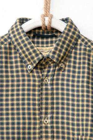 Brushed Flannel Shirt in Curry Yellow Plaid - Ploumanac'h