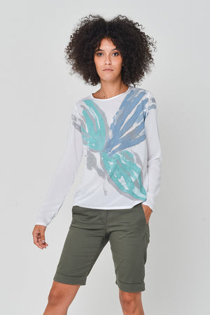 Butterfly Art Layback T-Shirt in Water