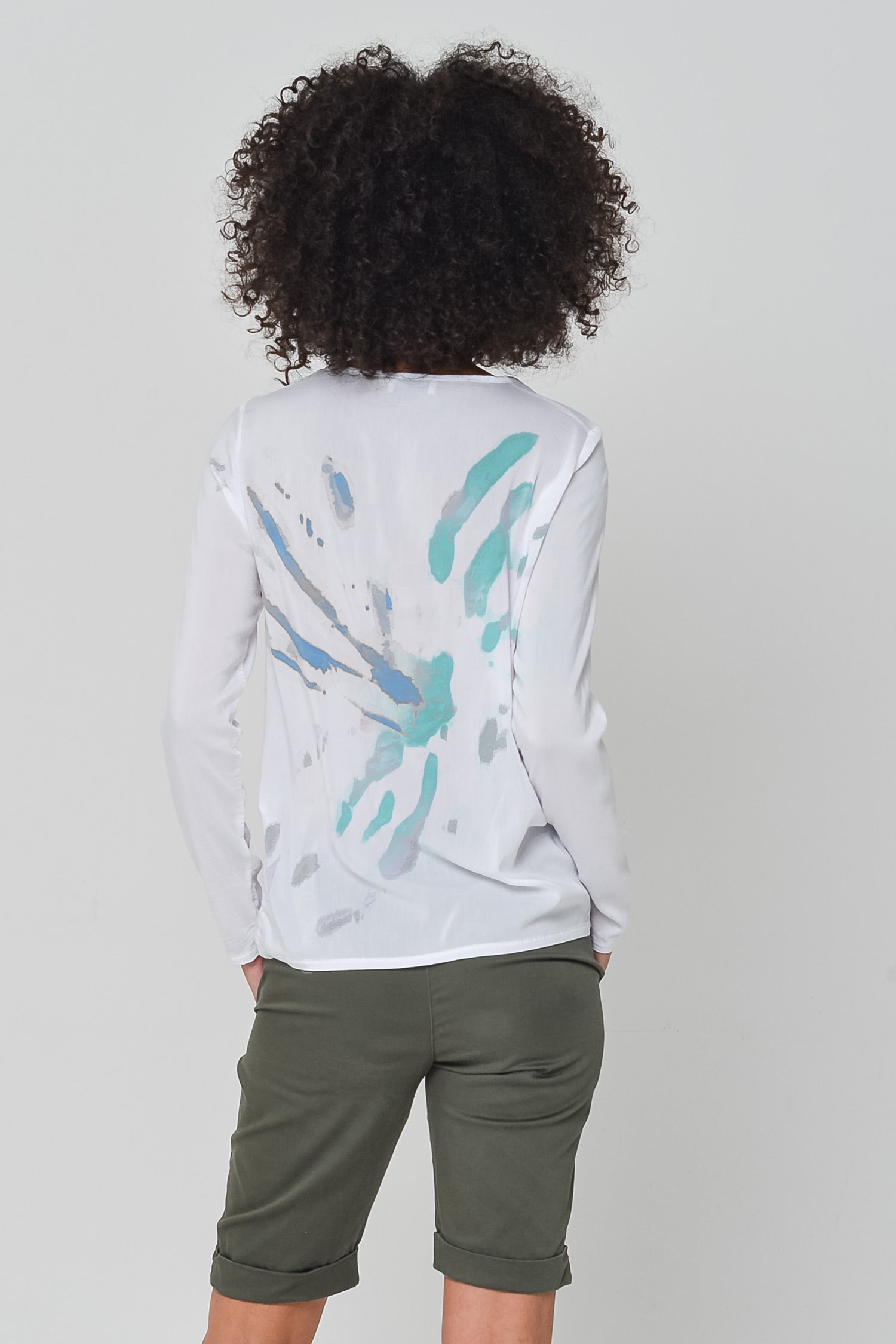 Butterfly Art Layback T-Shirt in Water