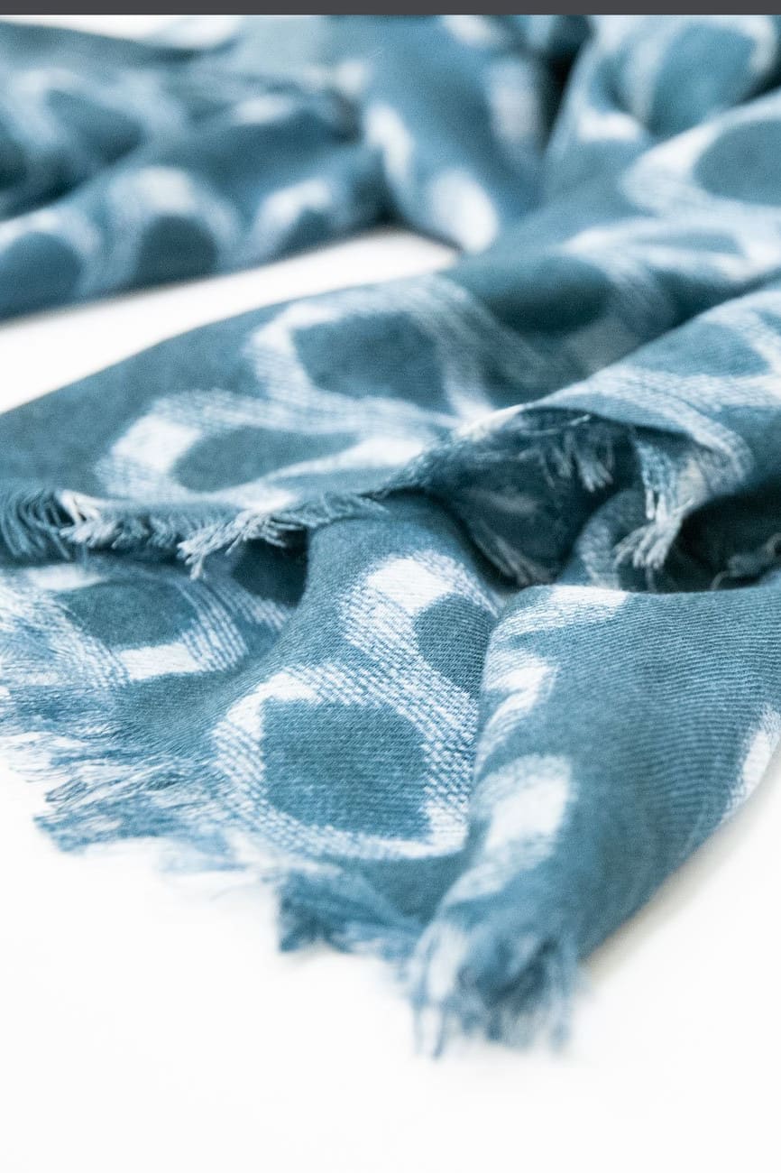 Cashmere Blend Scarf in Denim - O/S