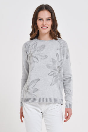 Clett Edel Granite - Hand Painted Plated Crew Neck Sweater -