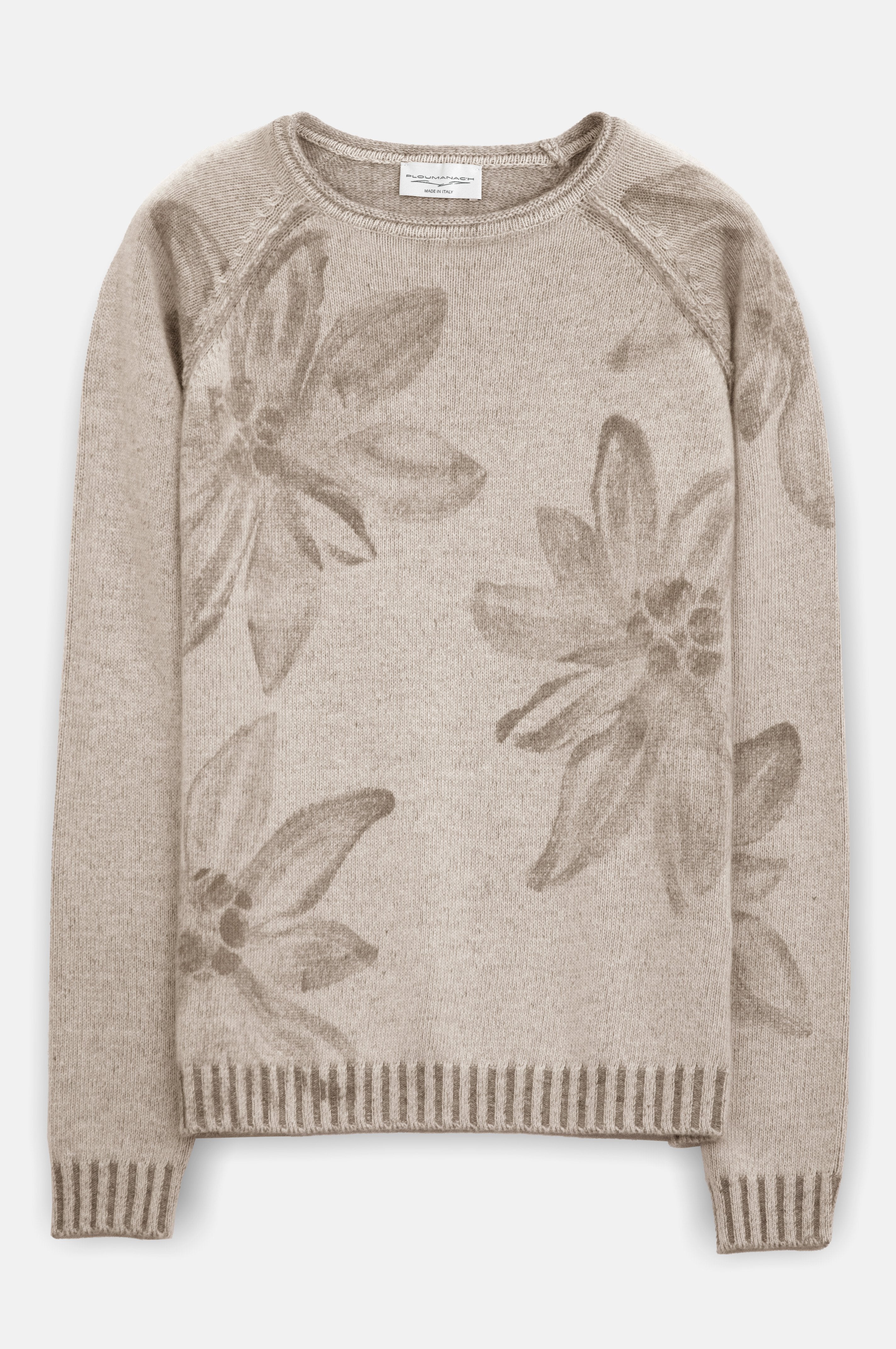 Clett Edel Wood - Hand Painted Plated Crew Neck Sweater - 