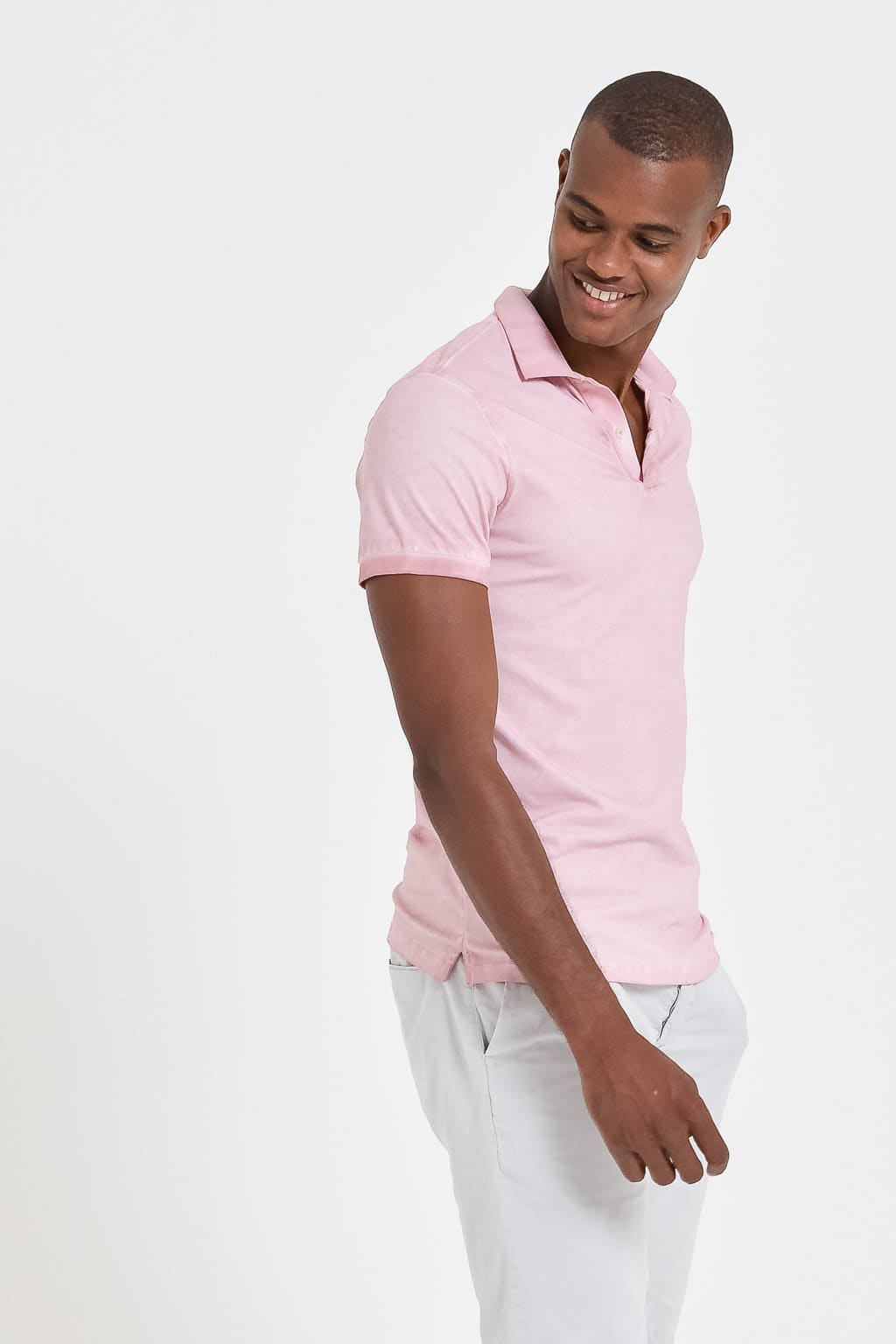 Men's slim fit pink polo shirt Clearance