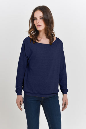 Comfy Cotton Sweater - Navy - Sweaters