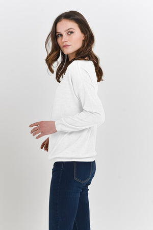 Comfy Cotton Sweater - White - Sweaters