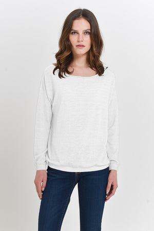 Comfy Cotton Sweater - White - Sweaters