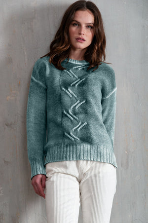 Copse Hurricane Spray Painted - Comfy Cable Sweater - 