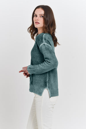 Copse Hurricane Spray Painted - Comfy Cable Sweater - 