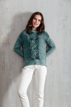 Copse Hurricane Spray Painted - Comfy Cable Sweater - 