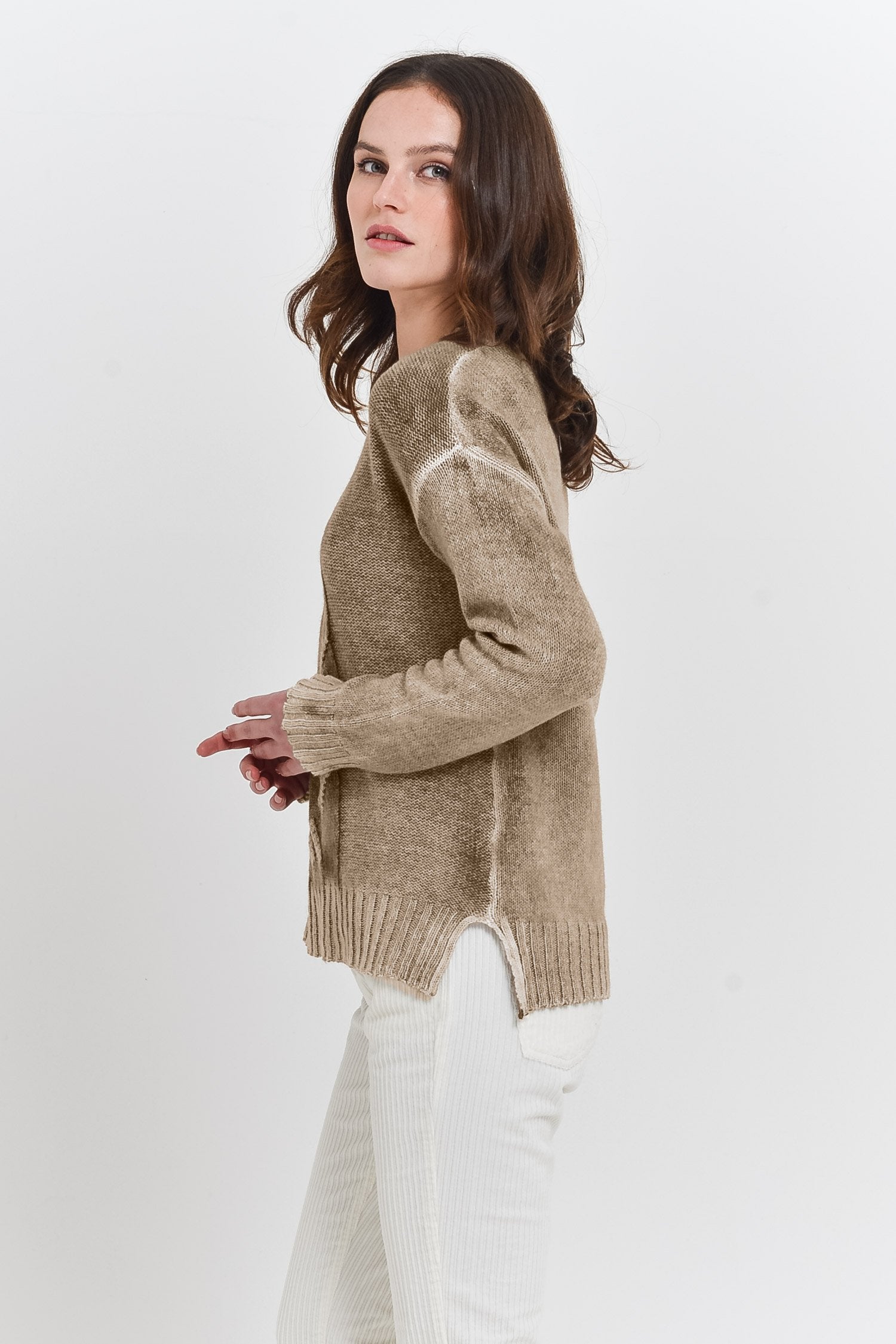 Copse Wood Spray Painted - Comfy Cable Sweater - Sweaters