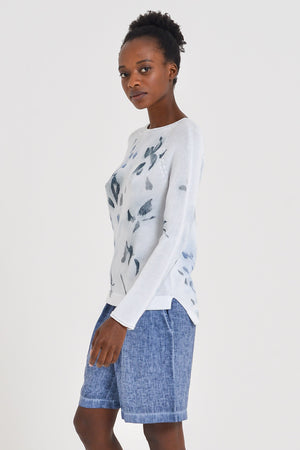 Cotton Cloud Pullover - Blue Flower - Sweaters