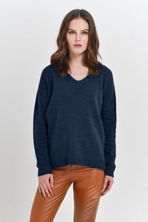 Creeve Navy - Loose Fit Crew Sweater - Sweaters