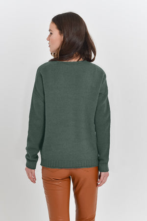 Creeve Sage - Loose Fit Crew Sweater - Sweaters