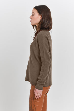 Creeve Walnut - Loose Fit Crew Sweater - Sweaters