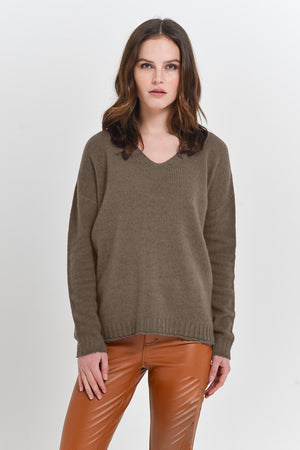 Creeve Walnut - Loose Fit Crew Sweater - Sweaters