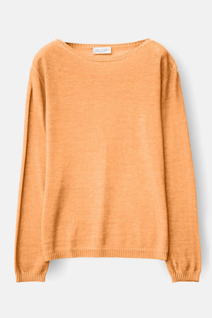 Crew Neck Cotton Jumper - Albicocca - Sweaters
