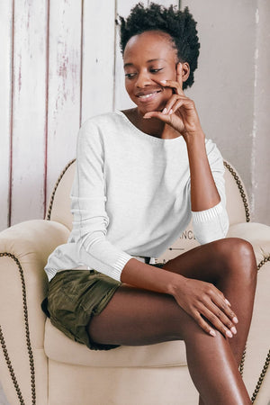 Crew Neck Cotton Jumper - Bianco - Sweaters