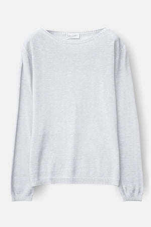 White Crew Neck Cotton Jumper