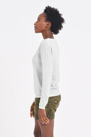Crew Neck Cotton Jumper - Bianco - Sweaters