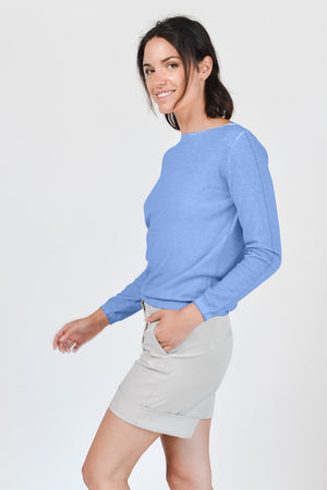Crew Neck Cotton Jumper - Santorini - Sweaters