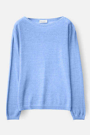 Light Blue Crew Neck Cotton Jumper