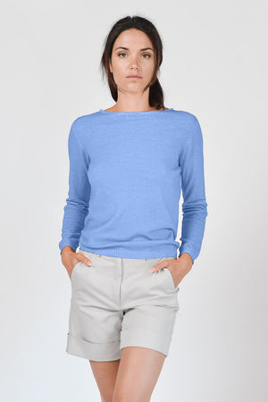 Crew Neck Cotton Jumper - Santorini - Sweaters