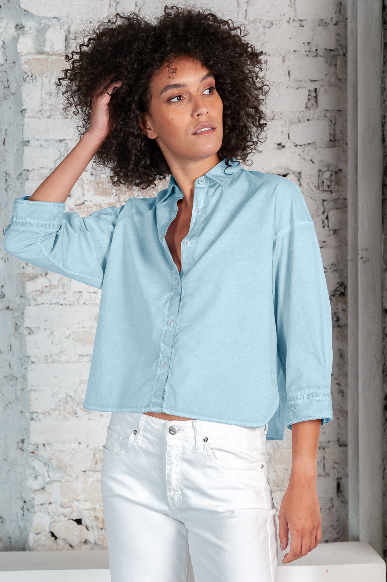 Crop Poplin Shirt Bora - Shirts