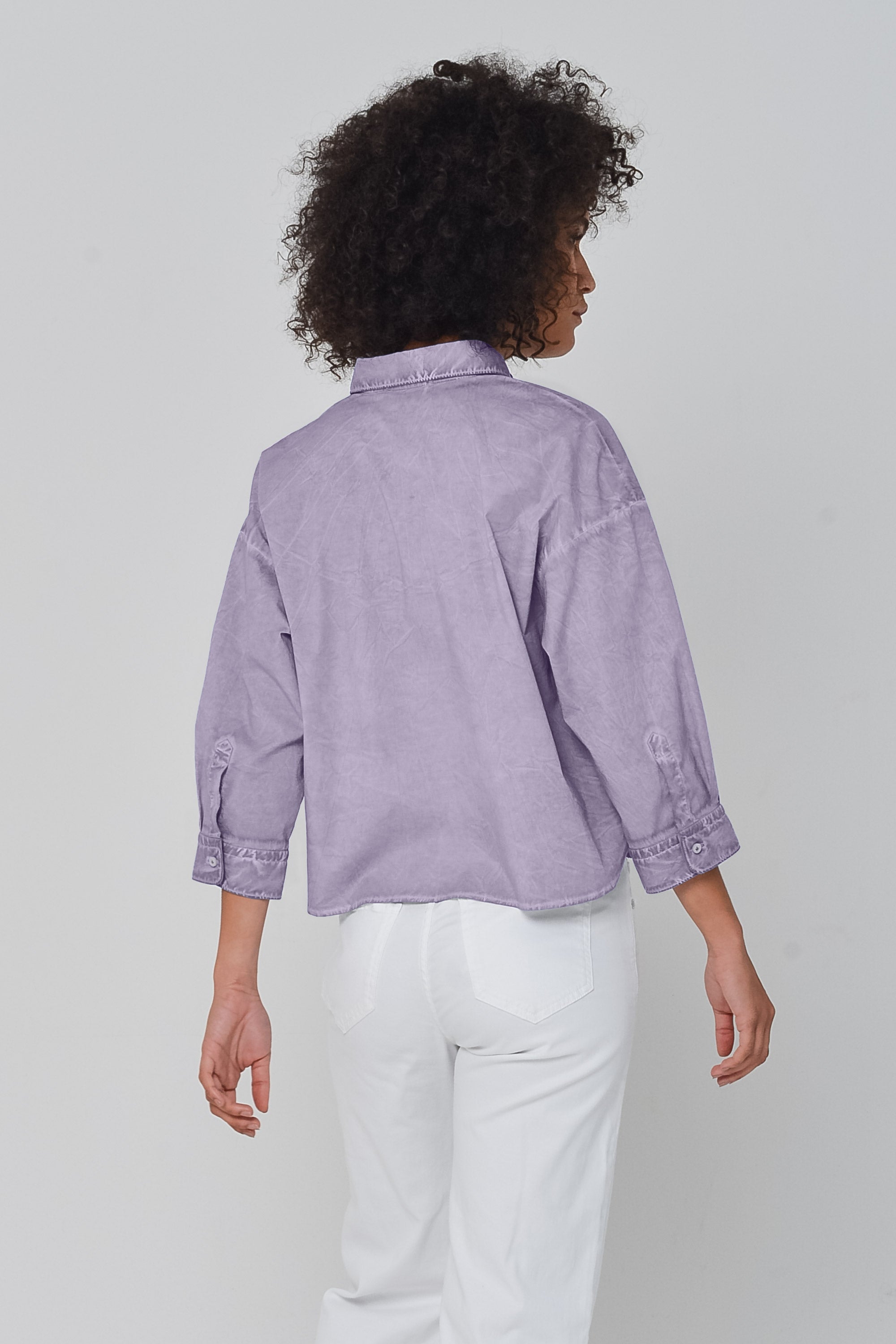 Crop Poplin Shirt Mauve - Shirts