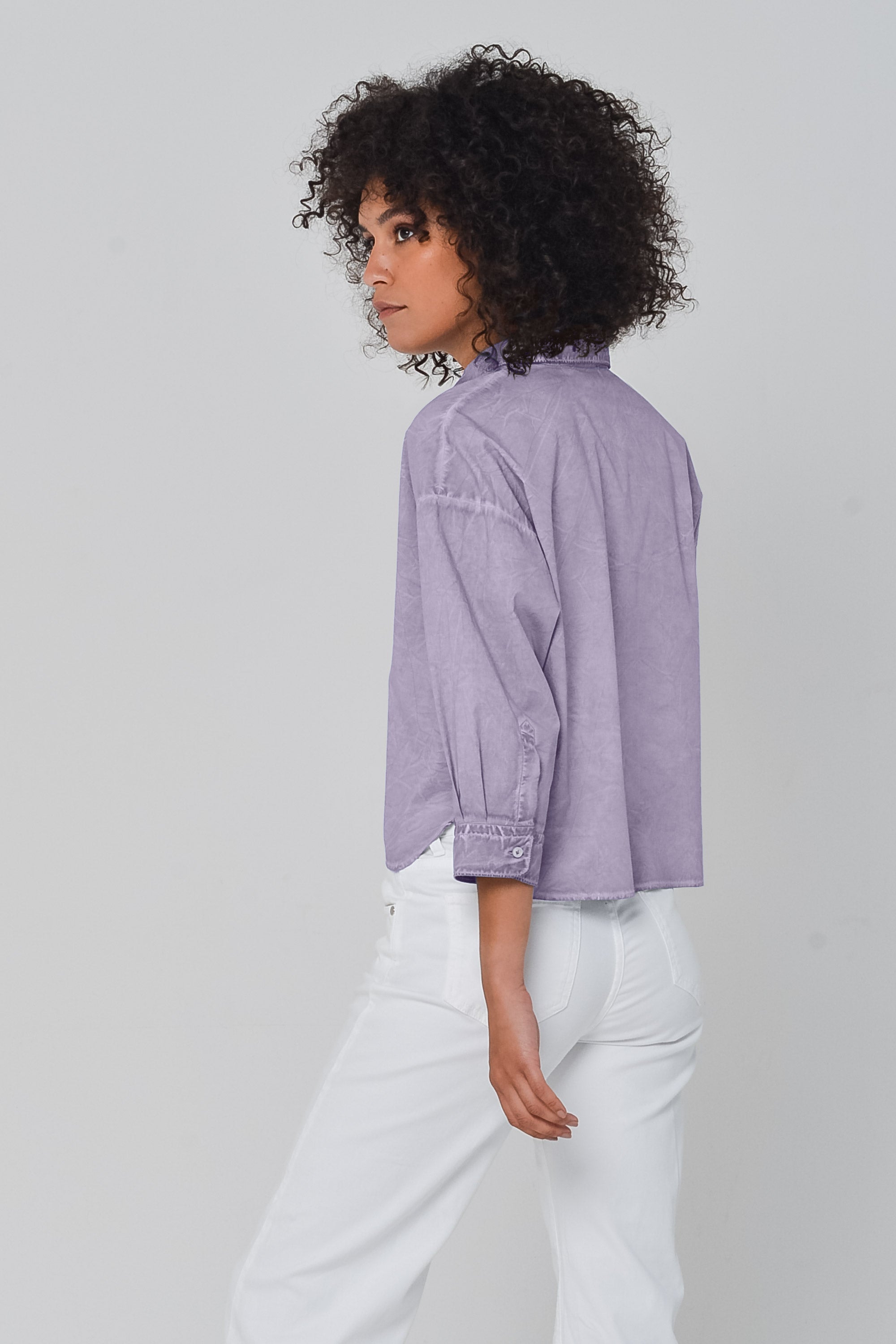 Crop Poplin Shirt Mauve - Shirts