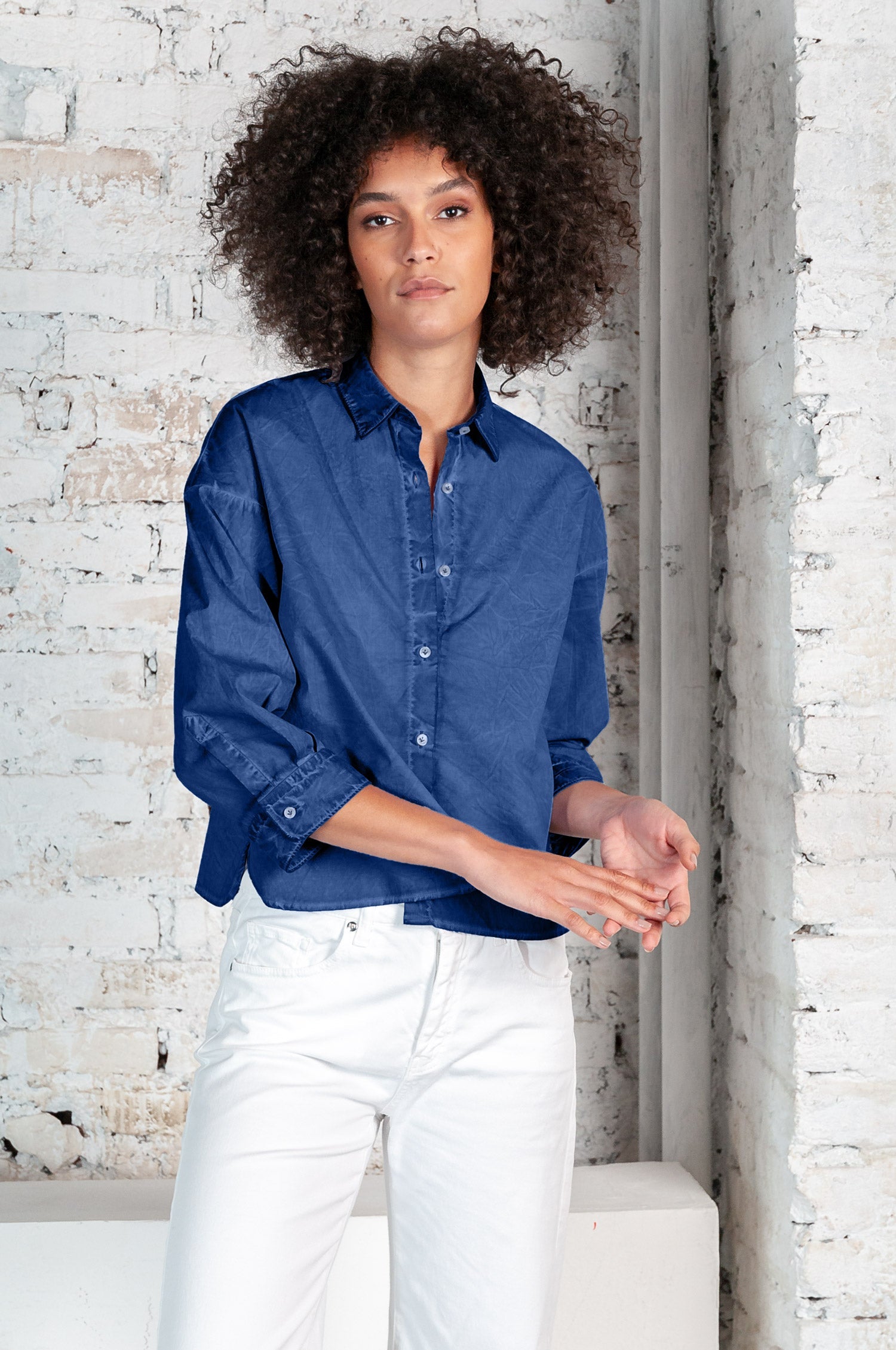 Crop Poplin Shirt Pacific - Shirts