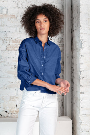 Crop Poplin Shirt Pacific - Shirts