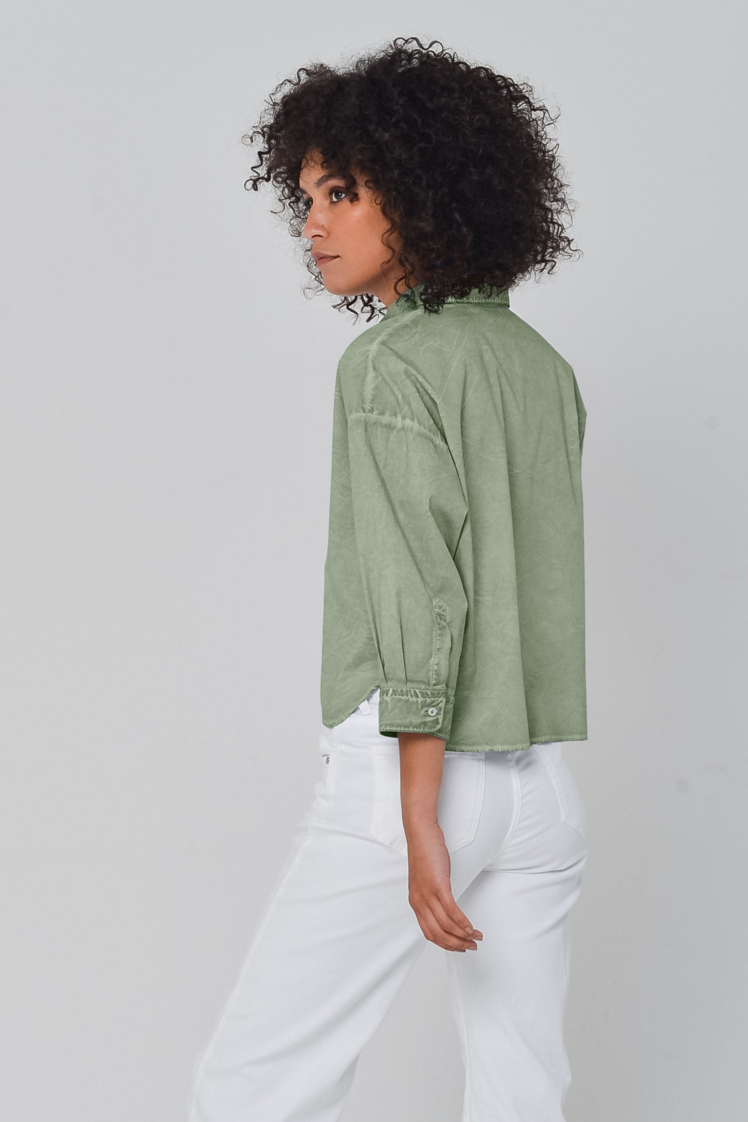 Crop Poplin Shirt Palm - Shirts