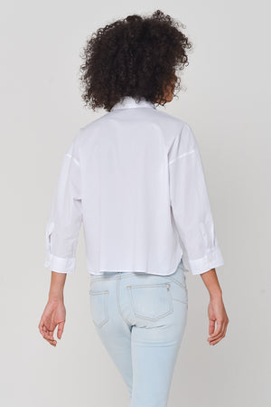 Crop Poplin Shirt White - Shirts