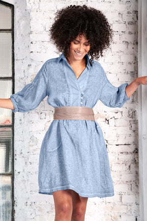 Day Off Linen Shirtdress in Fiji