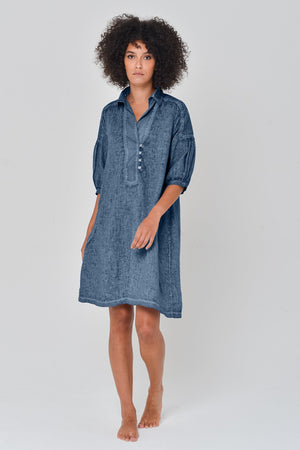 Day Off Linen Shirtdress in Jeans