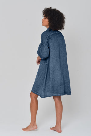 Day Off Linen Shirtdress in Jeans