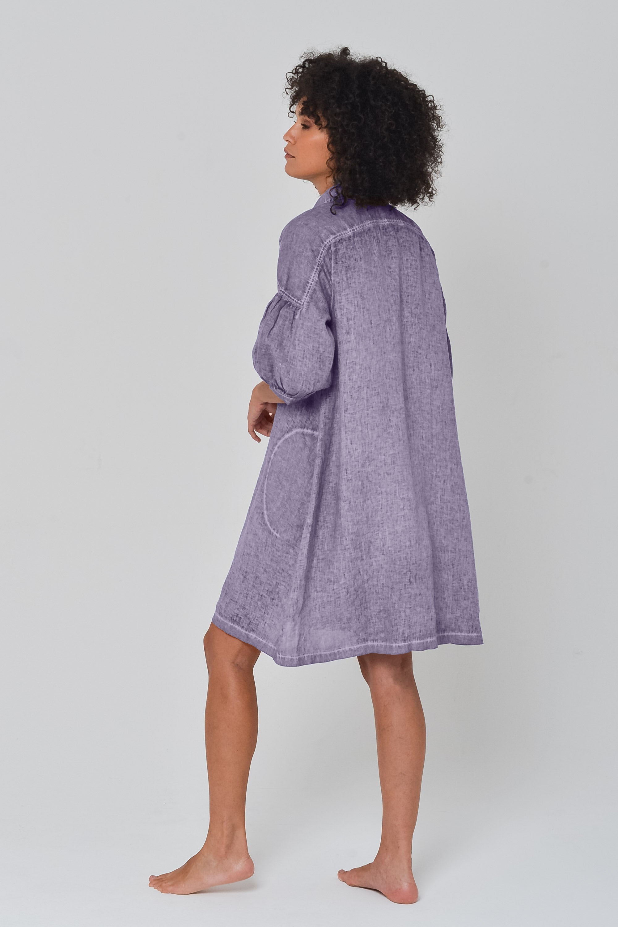 Day Off Linen Shirtdress in Mauve