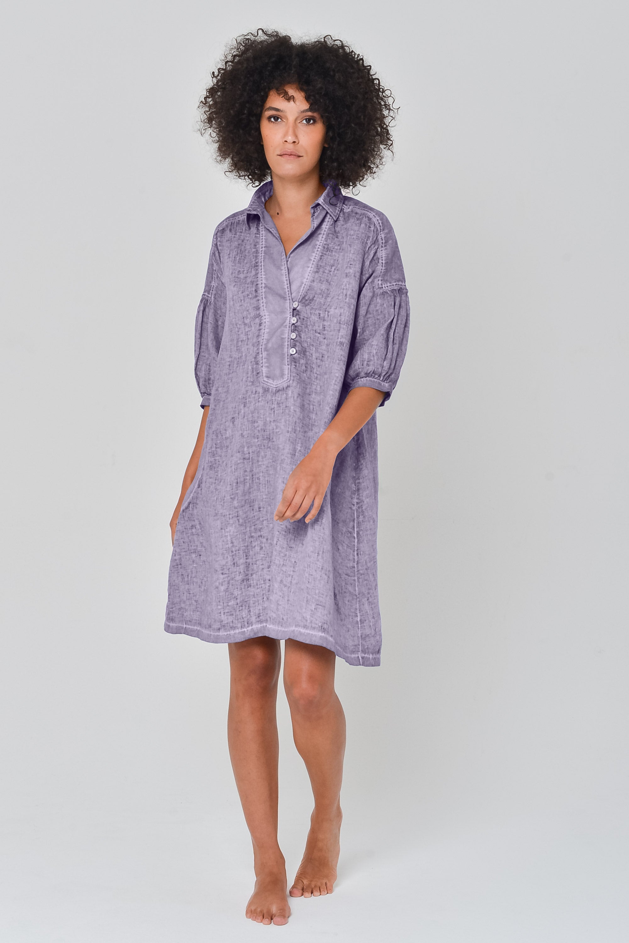 Day Off Linen Shirtdress in Mauve